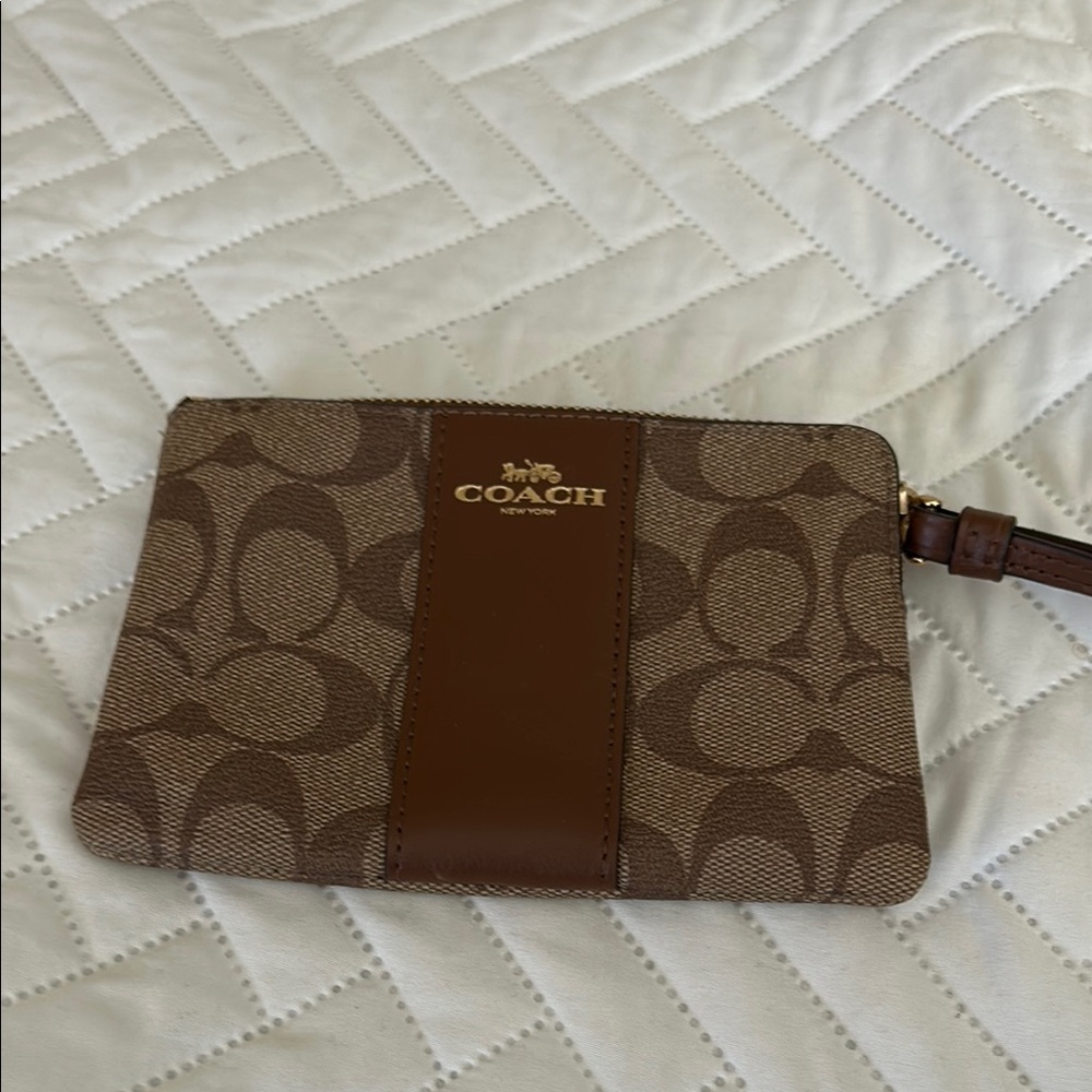 Coach Brown Wristlet